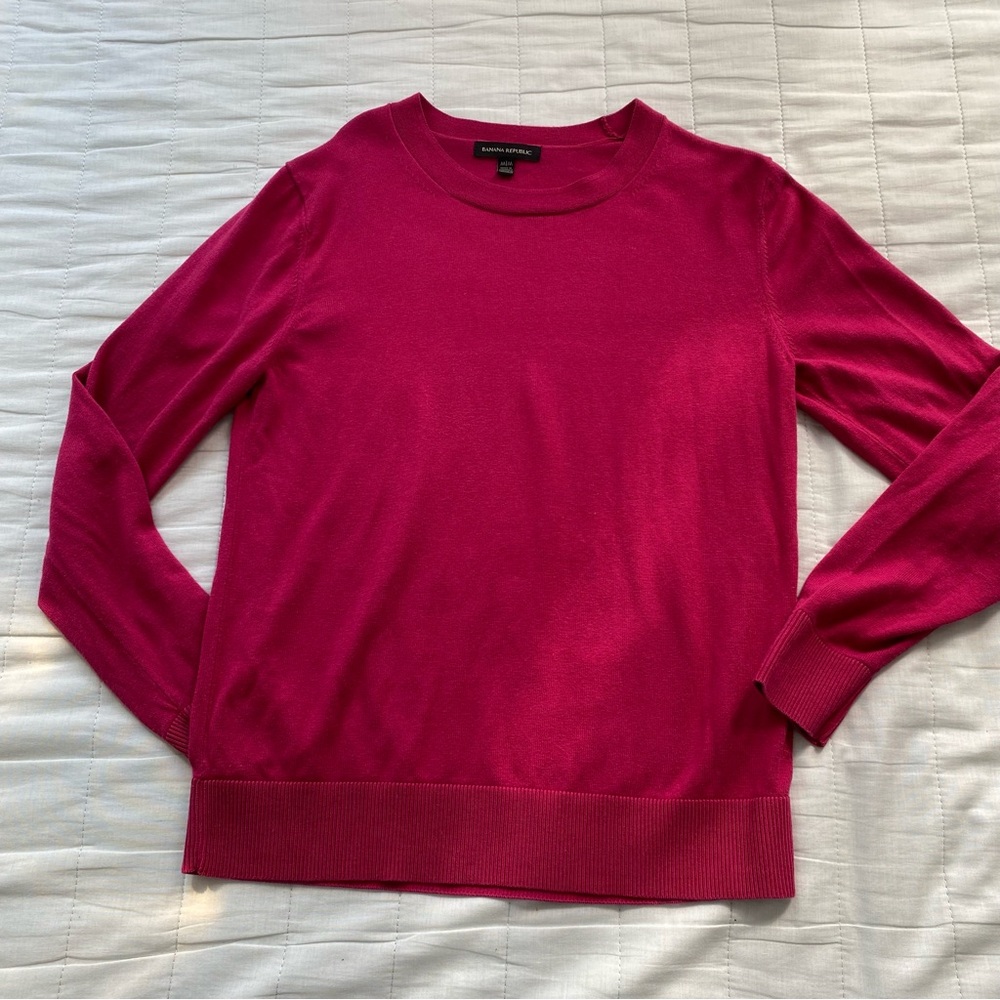 Banana Republic Women's Crewneck Sweater - Fuchsia Pink
